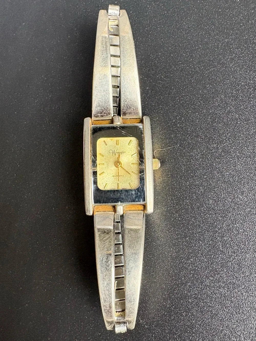 Wrangler Two-Tone Silver and Gold‎ Rectangular Women’s Bracelet Watch